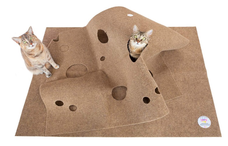 SnugglyCat The Ripple Rug - Cat Activity Play Mat - Made in USA - Insulated Base Keeps Kitty Warm - Fun Interactive Play - Training - Scratching - Bed Mat - 