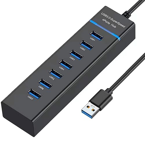 USB Hub 3.0, VIENON 7-Port USB Data Hub Splitter for Laptop, PC, MacBook, Mac Pro, Mac Mini, iMac, Surface Pro and More USB Devices