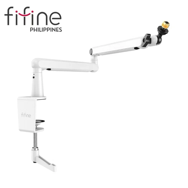 FIFINE BM88 Boom Arm Mic Stand Low Profile Microphone Arm Stand Podcast Mic Boom Arm with Desk Mount