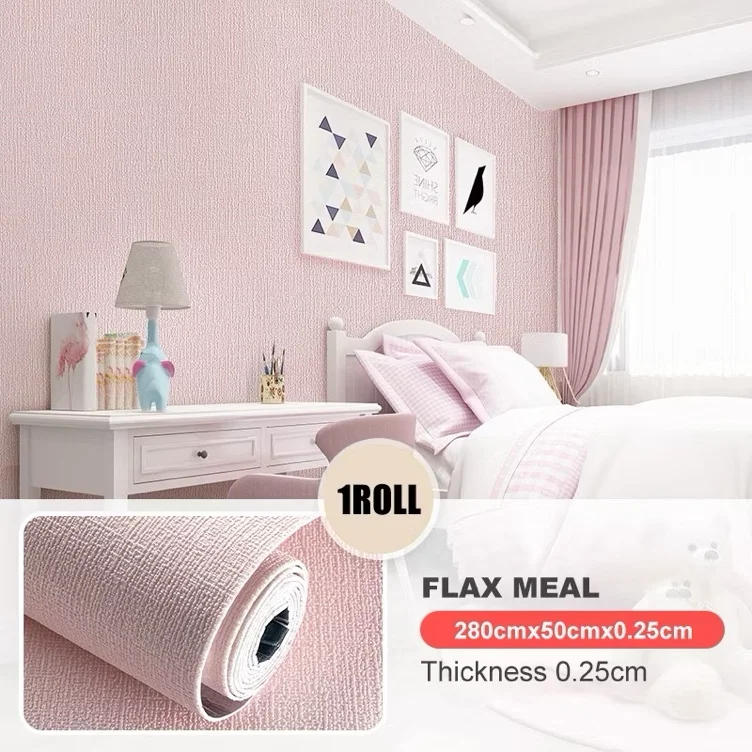 8pcs- 3D Linen Wall Sticker Roll - Durable & Safe for Children