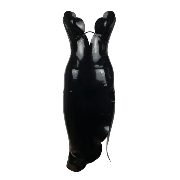Latex Tulip Dress in supatex black