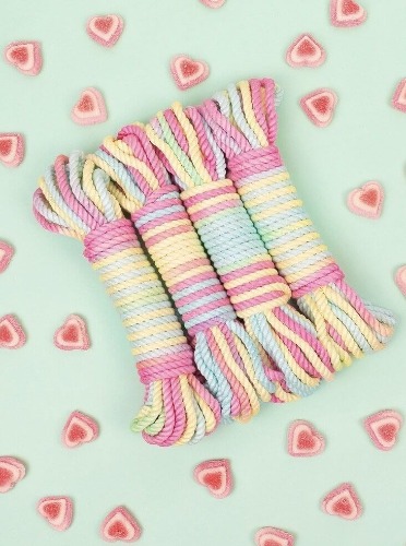 SILK BAMBOO SHIBARI ROPE | 4 PACK / PASTEL RAINBOW 26.2ft/8m