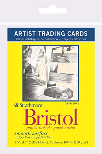 Strathmore 300 Series Bristol Artist Trading Cards, Smooth Surface, 20 Sheets - 20 Count (Pack of 1) - Bristol Smooth