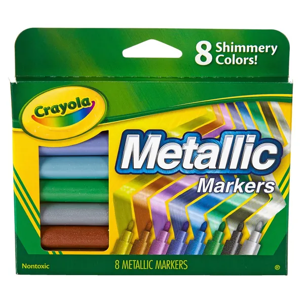 Crayola Metallic Markers, 8 Count, Colors May Vary -