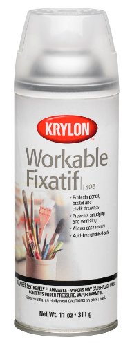 Krylon K01306 Workable Fixatif Spray Clear, 11-Ounce Aerosol,Matte - Matte - 11 Ounce (Pack of 1) - Workable Fixatif - Aerosol Spray