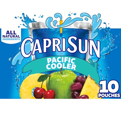 Capri Sun Pacific Cooler Mixed Fruit Naturally Flavored Kids Juice Drink Blend (10 ct Box, 6 fl oz Pouches) - 10 Count