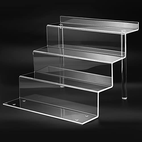 bigantss 12 Inch Acrylic Shelf for Perfume Organizer, 4 Tier Funko POP Shelves, Cologne Organizer Tiered Riser Display Stand, Acrylic Display for Decoration and Organizer - 12×9in-1pack