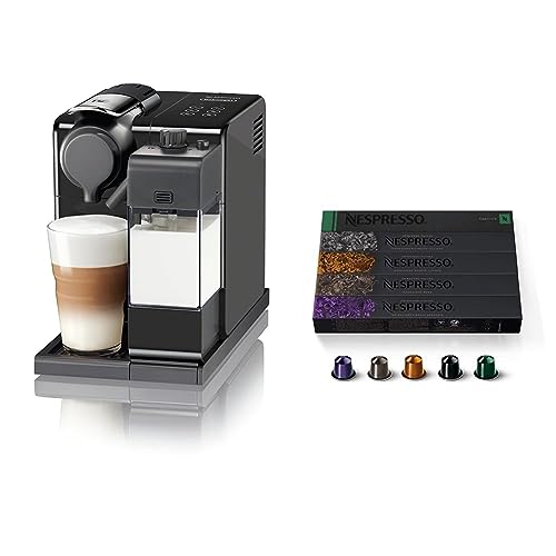 Nespresso Lattissima Touch Original Espresso Machine with Milk Frother by De'Longhi, Washed Black - Machine + Best Seller Coffee - Washed Black