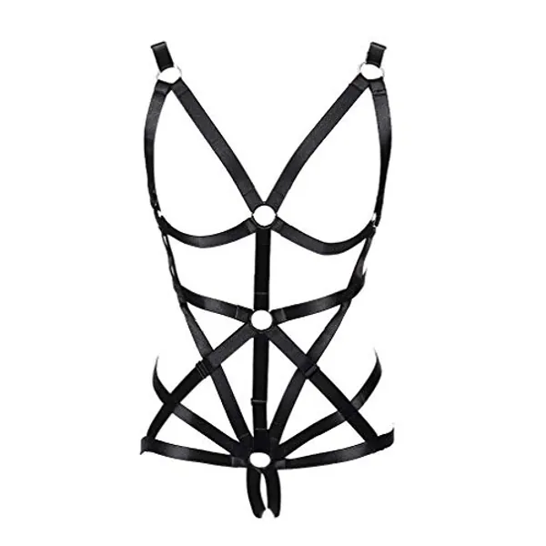 PETMHS Women's Full Body Harness Garter Belt Stockings Lingerie Elastic Suspender belt