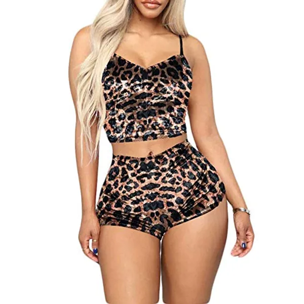 RUEWEY Women Sexy Strappy Babydoll Lingerie Satin Pajama Set Camisole with Shorts 2 Piece Sleepwear