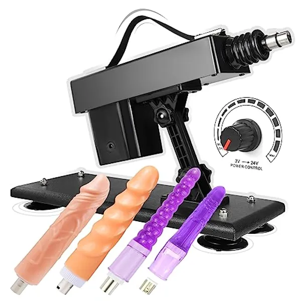 ANNGEOK Sex Machine Thrusting Machines Sex Toy Set Automatic Sex Machines Gun Sex Toys with Anal Dildo 3XLR Love Machine Super Long Thrusting Machines Sex Machines for Women and Men (Purple Flesh)