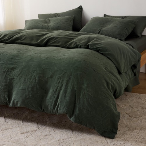 Charlie Cotton - Isla Hunter Green Quilt Cover