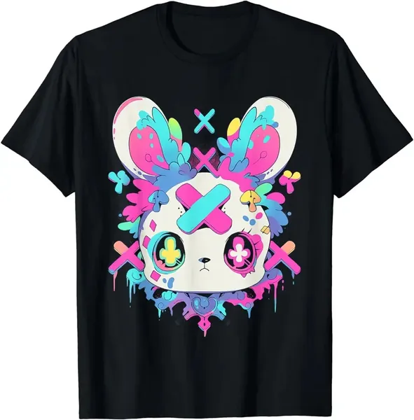 Black Horror Kawaii Bunny T-Shirt - black / L