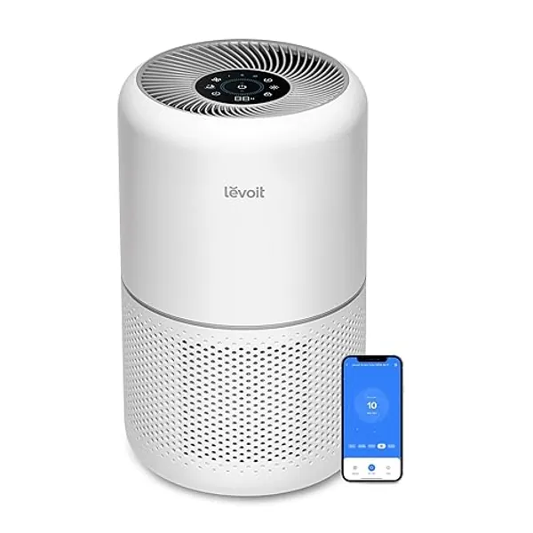 LEVOIT Smart Purificatore d'Aria per Allergie e PM2.5, Filtro HEPA, Guarda Qualità dell'Aria, Contro 99,97% dei Acari Polveri Pollini Odori Muffe, CADR 240m³/h, 50m², 22dB Modalità di Sonno&Auto - Purificatore d'aria Core 300S