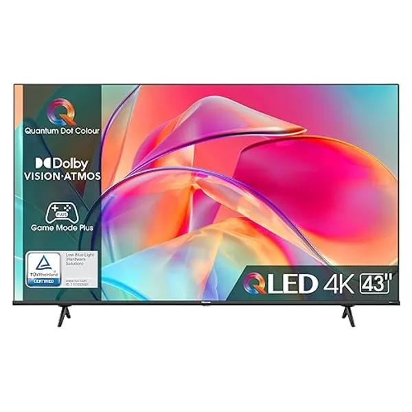 Hisense 43" QLED 4K 2023 43E77KQ, Smart TV VIDAA U6, Dolby Vision, HDR 10+, Game Mode PRO Plus, Alexa Built-in, VIDAA Voice, Tuner DVB-T2/S2 HEVC 10, lativù 4K - 43 Pollici - QLED E77KQ