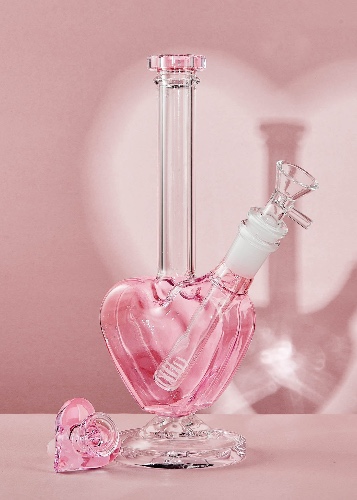 PINK HEART BONG with matching heart bowl