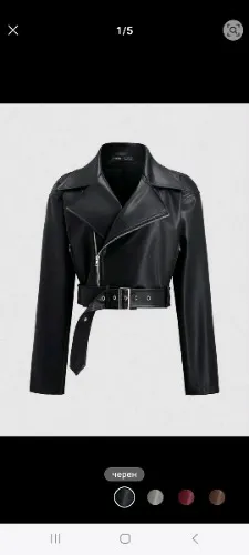 StreetHx Women's Long Sleeve Zipper Front Loose Design PU Leather Jacket