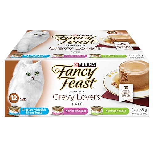Fancy Feast Wet Cat Food, Gravy Lovers Paté Assorted Variety Pack - 85 g x 12 Can (2 Pack)