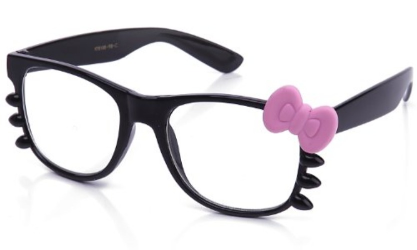 Kyra Women's High Fashion Rubber Touch Finish Kitty Cat Bow Clear Lens Glasses - Pink - Transparent