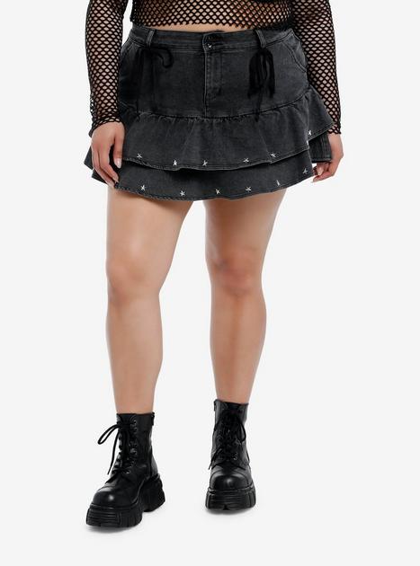 Social Collision Star Stud Ribbon Mini Skirt Plus Size | Hot Topic