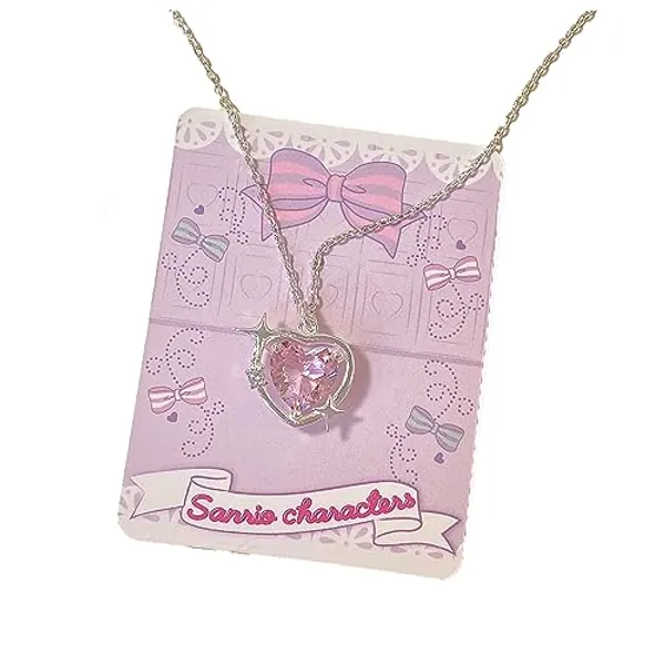 YLSTECSL Y2k heart necklace for women cute cool Purple zirconia Pendant Collarbone chain necklace girl jewelry gift