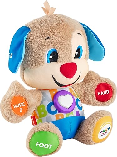 Fisher-Price Baby & Toddler Toy Laugh & Learn Smart Stages Puppy Musical Plush with Lights & Phrases for Infants Ages 6+ Months - 1 count - Puppy - White