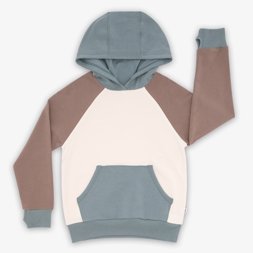 Cream Colorblock Pullover Hoodie | 12-18 months