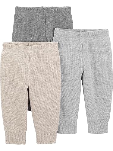 Simple Joys by Carter's Unisex Babies' Thermal Pants, Pack of 3 - 18 Months Navy/Dark Grey, Stripe