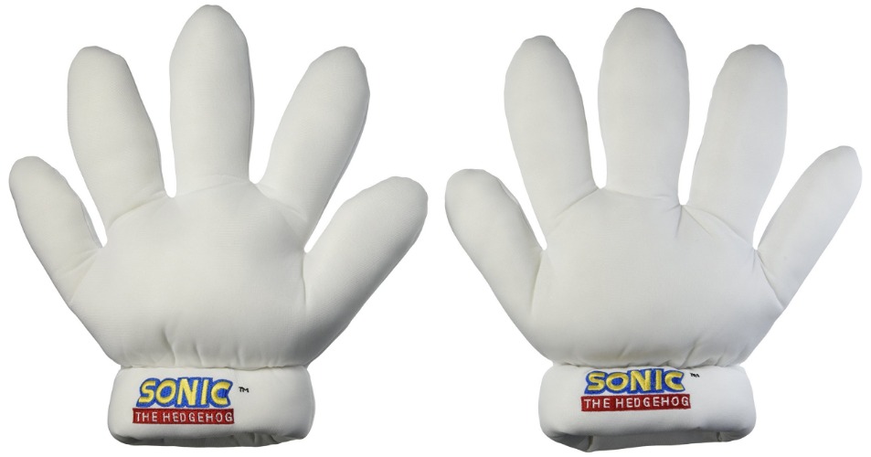 GE Animation Great Eastern GE 8805 Sonic The Hedgehog Stuffed Plush Gloves, 11", White