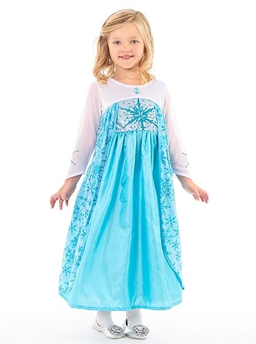 Little Adventures Ice Princess Dress up Costume - Machine Washable Girls Child Pretend Play and Party Outfit with No Glitter - Small Age 1-3