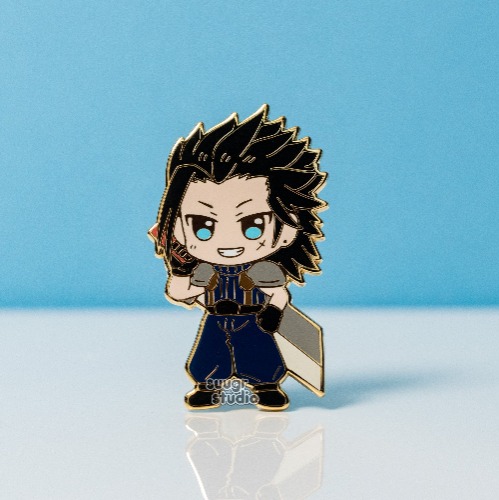 FF7 Zack Hard Enamel Pin - [A Grade] / Simple Rubber Back