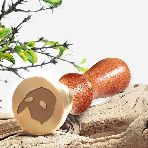 Phantom of The Opera Mask Wax Seal Stamp - Rosewood Wood Handle 1" Die