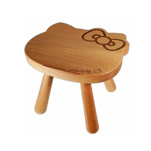 Hello Kitty Silhouette Wooden Stool