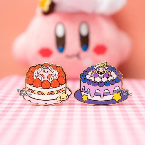 Poyo and Meta Cakes Hard Enamel Pin - Set of Both / [A Grade] / Simple Rubber Back