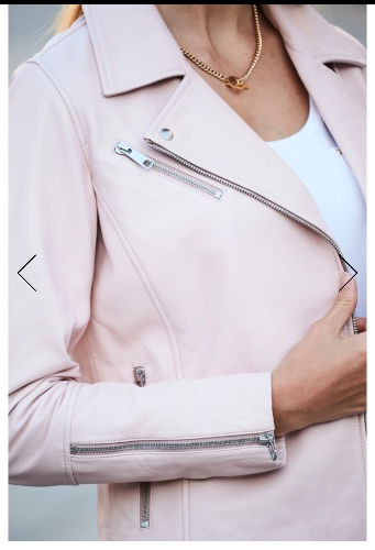 Pink Leather biker jacket 