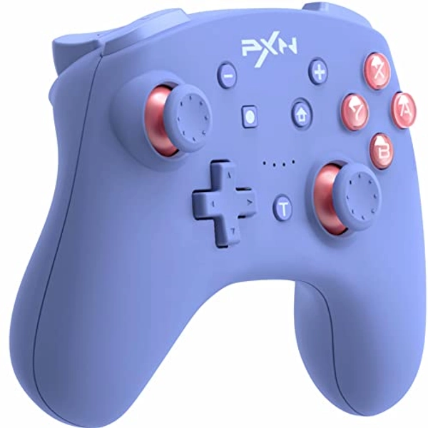 PXN 9607X Wireless Switch Pro Controller, Gaming Switch Controller with Turbo, NFC, 6-Axis Gyroscope and Vibration, Controller for Switch, Switch OLED&Lite and PC (Steam) -Blue