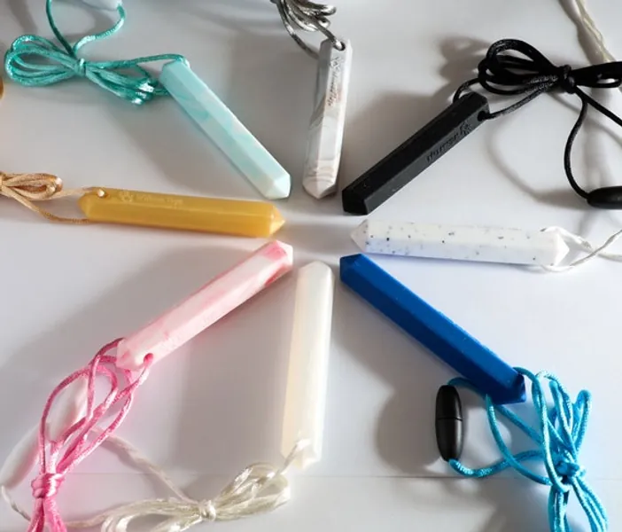 Chewlery Gemstone Crystal Shaped Necklace Chew Helps ADHD | Etsy