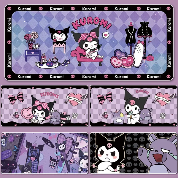 Kuromi Gaming Mouse Pad Cute Kuromi Keyboard Desk Mat Kuromi Room Decor - A