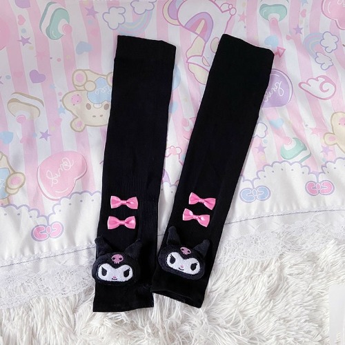 Kawaii Ribbon Arm Sleeves - Kuromi