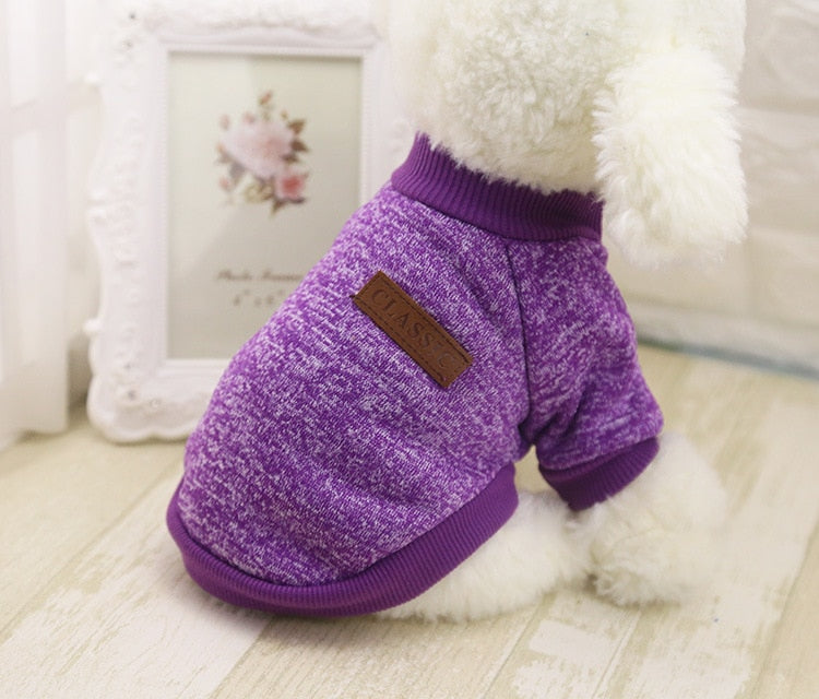 Dog Classic Winter Sweater - Purple / L