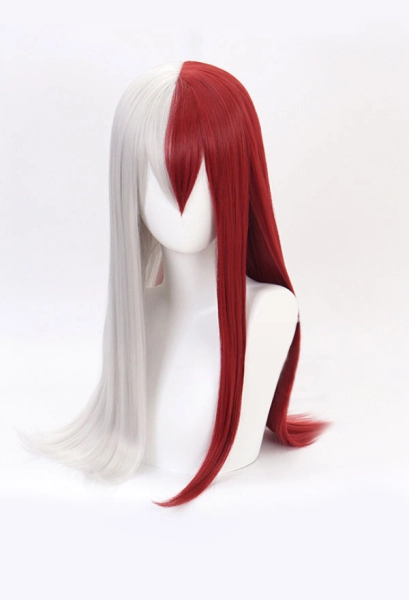 My Hero Academia Todoroki Shoto Mixed Red White Female Straight Long Cosplay Wig