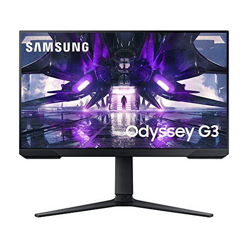 Samsung Odyssey Gaming Monitor G3A LS24AG304NR, 24 Zoll, VA-Panel, Full HD-Auflösung, AMD FreeSync Premium, Reaktionszeit 1 ms (MPRT), Bildwiederholrate 144 Hz, Schwarz - 24 Zoll