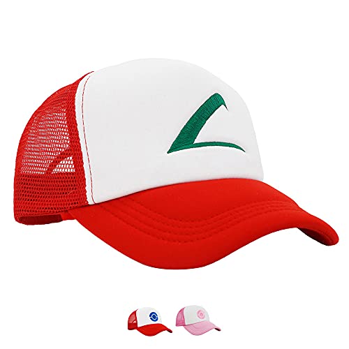 PopCrew Embroidered Team Trainer Hat for Anime Cosplay Costume, Trucker, Snapback Cap - Ash.