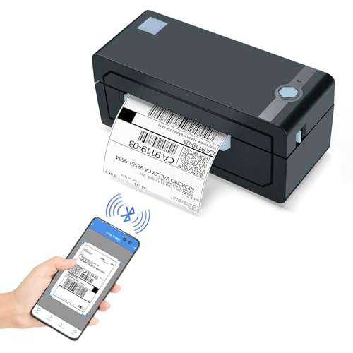 JADENS Bluetooth Thermal Shipping Label Printer – Wireless 4x6 Shipping Label Printer, Compatible with Android&iPhone and Windows, Widely Used for Ebay, Amazon, Shopify, Etsy, USPS - Blue
