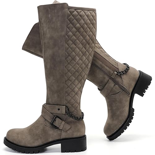 Luoika Women's Extra Wide Calf Knee High Boots, Wide Width Winter Tall Boots. - 11 X-Wide - Grey210701