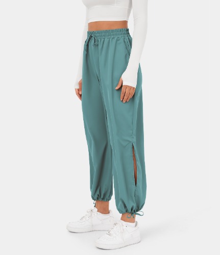 Breezeful™ High Waisted Drawstring Side Pocket Split Hem Quick Dry Casual Joggers