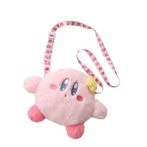 Mxcostume Kirby Kawaii Pink Plush Makeup Cosmetic Storage Cute Handbag Bag Organizer (Shoulder bag)