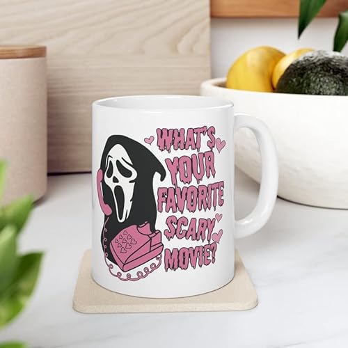 Call Me Scream Ghostface Mug, Funny Ghostface Horror Movie Mug Gifts, Ghost Face Scream Halloween Coffee Mug 18