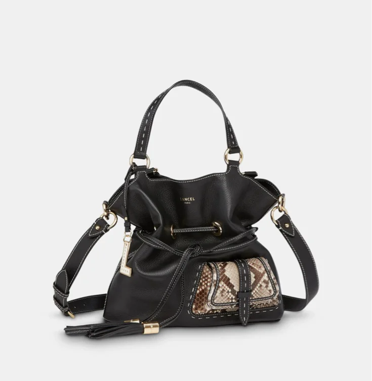 Sac seau Premier Flirt en cuir Noir et marron - Lancel | Galeries Lafayette
