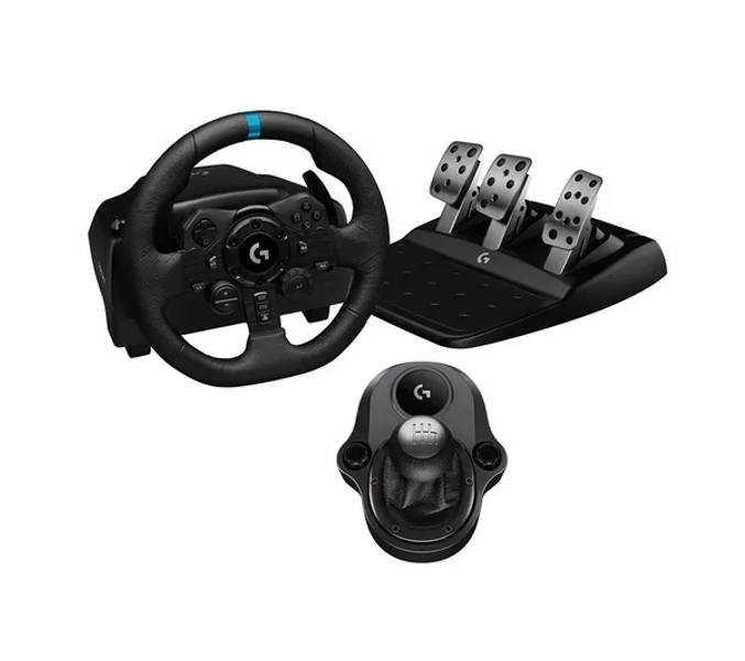 LOGITECH G923 Racing Wheel, Pedals & Driving Force Shifter - PS4, PS5 & PC, Black